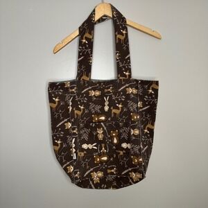 Molly Mutt Cute Woodland Creatures Tote Bag‎ Brown Deer Bunny Bear Fox Canvas